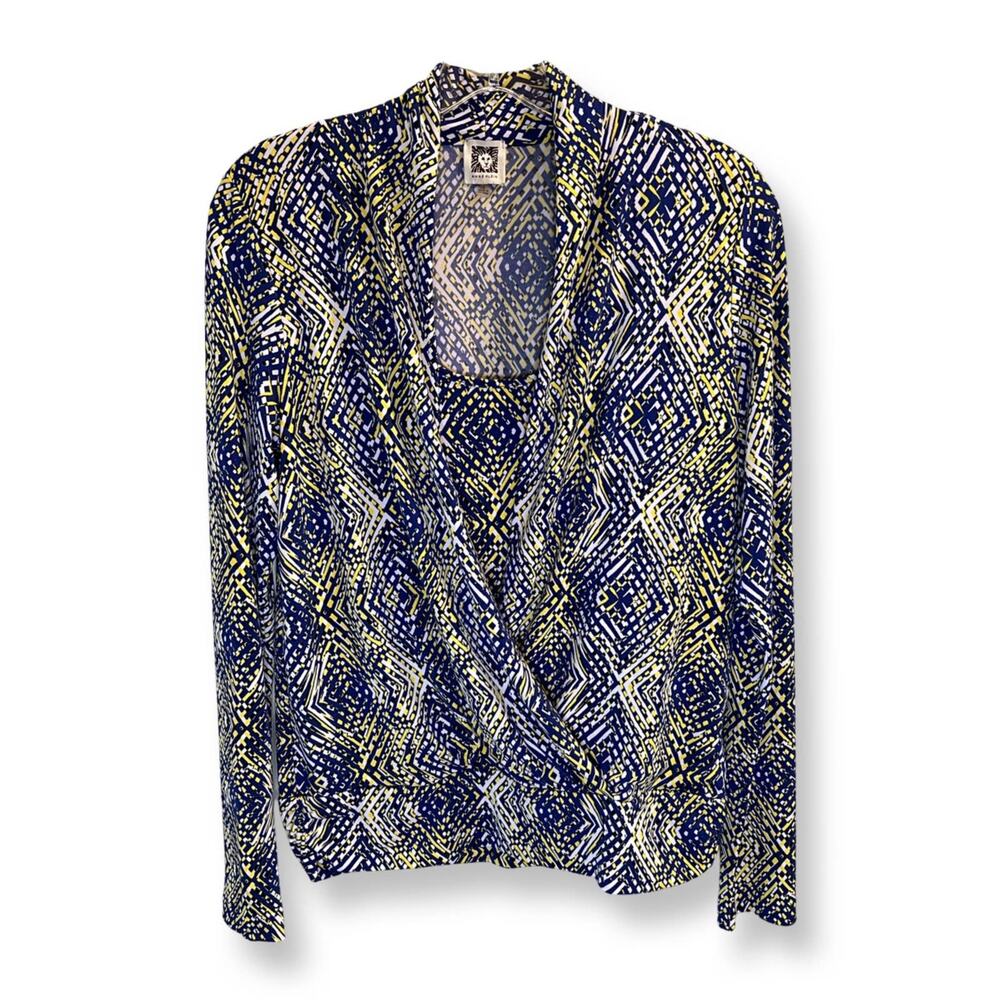 Anne Klien, S, Royal Blue Yellow, layered, Long sleeve top